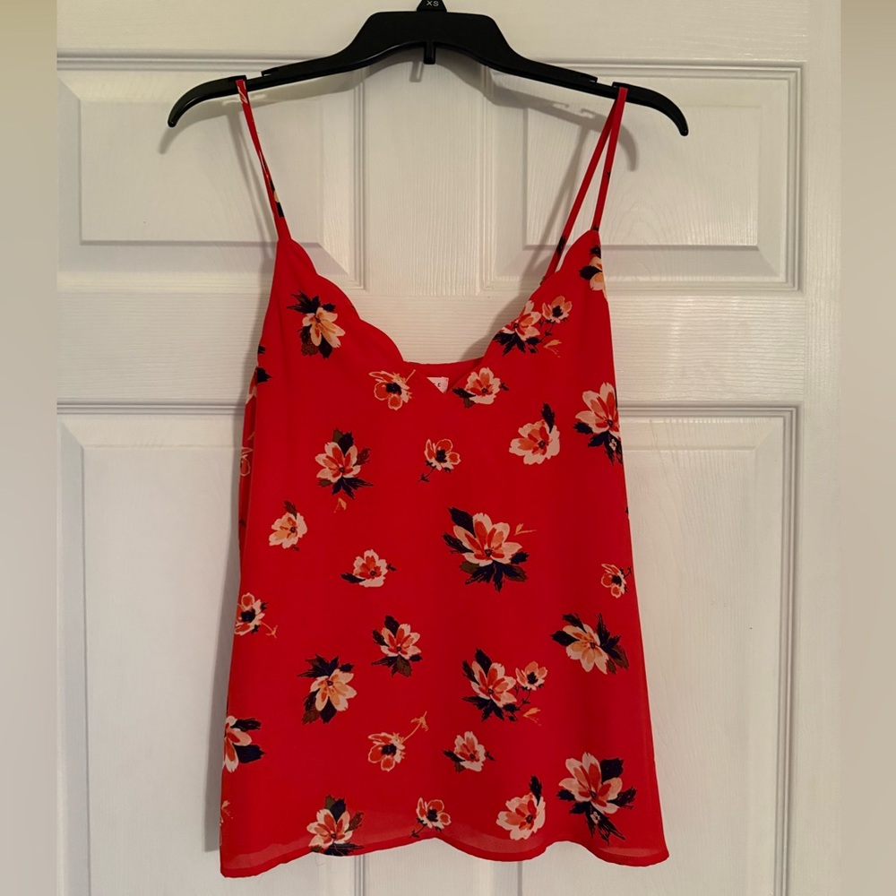 Socialite Red Floral Camisole Top